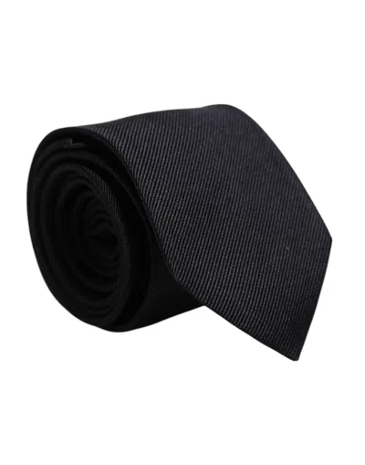 Dolce & Gabbana Black Solid Silk Adjustable Neckmen's Men's Tie