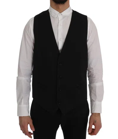 Dolce & Gabbana Black Staff Cotton Men's Vest