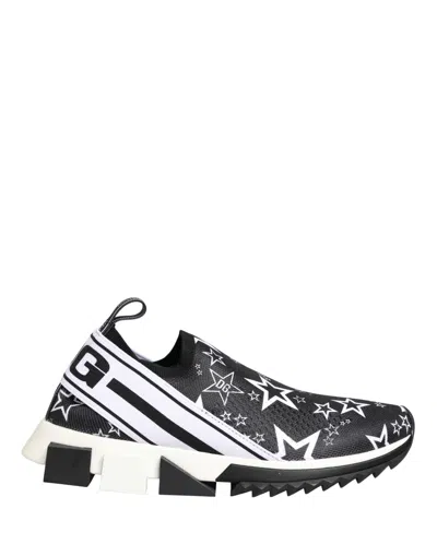 Dolce & Gabbana Black Stars Logo Sorrento Sneakers Shoes