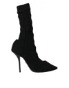 Dolce & Gabbana Black Stiletto Heels Mid Calf Boots Shoes In Black