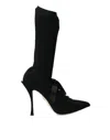 Dolce & Gabbana Black Stiletto Heels Mid Calf Boots Shoes In Black