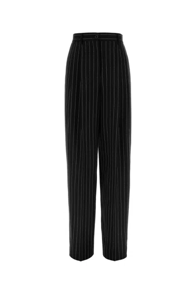 Dolce & Gabbana Black Straight Flat Front Pant