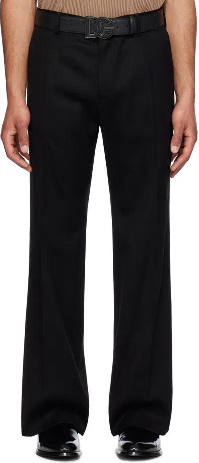 Dolce & Gabbana Black Straight-leg Trousers In Nero