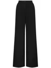 Dolce & Gabbana Black Straight Wool Trousers In Multi