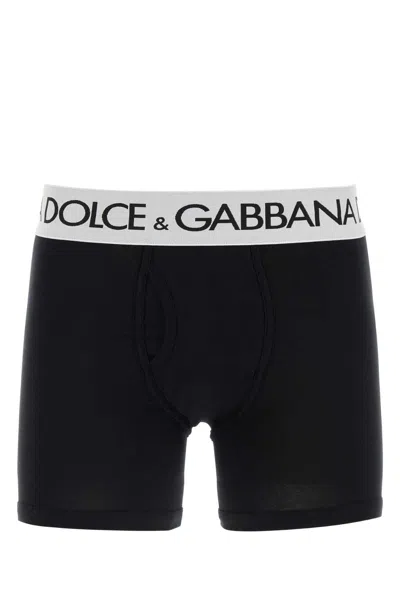 Dolce & Gabbana Black Stretch Cotton Boxer Set