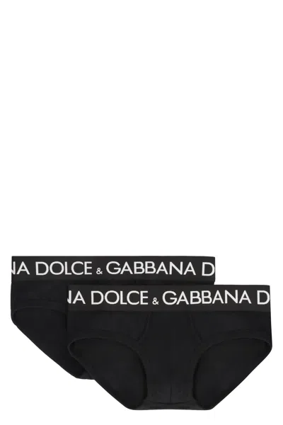 Dolce & Gabbana Black Stretch Cotton Brief Set