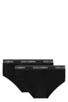 Shop Dolce & Gabbana Black Stretch Cotton Brief Set