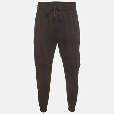Pre-owned Dolce & Gabbana Black Stretch Cotton Cargo Joggers 4xl