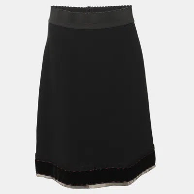 Pre-owned Dolce & Gabbana Black Stretch Crepe Mini Skirt S