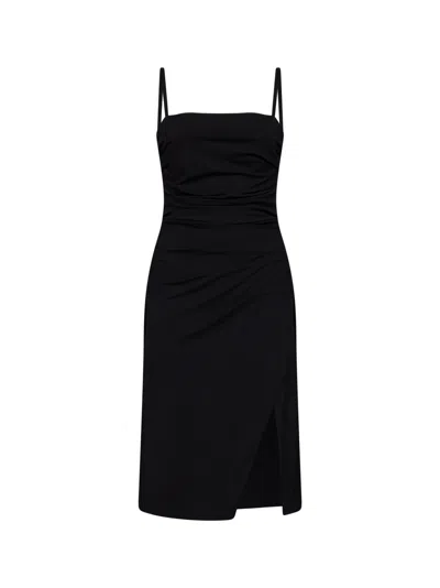 Dolce & Gabbana Black Stretch Jersey Draped Midi Dress