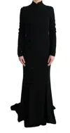Dolce & Gabbana Black Stretch Long Gown Sheath Women's Dress In Black