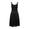 Dolce & Gabbana Black Stretch Satin Slip Dress In Black
