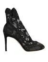 Dolce & Gabbana Black Stretch Socks Taormina Lace Boot Shoes In Black