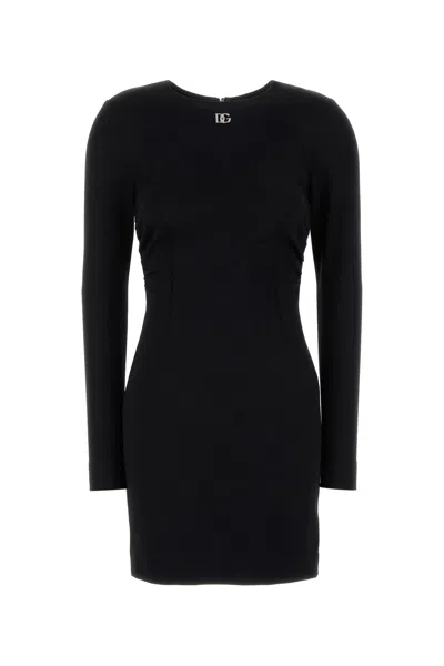 DOLCE & GABBANA ABITO IN MISTO VISCOSA STRETCH NERA  DONNA