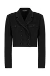 Dolce & Gabbana Cropped Doublebreasted Jacket In Nero