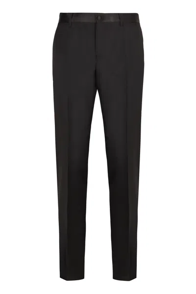 Dolce & Gabbana Black Stretch Wool Blend Pant
