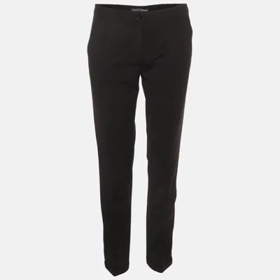 Pre-owned Dolce & Gabbana Black Stretch Wool Regular Fit Cropped Trousers S