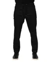 Dolce & Gabbana Black Striped Wool Men Jogger Pants In Black