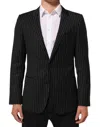 Dolce & Gabbana Black Stripes Martini 1 Button Suit Blazer In Black