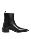 Dolce & Gabbana Black Studded Chelsea Short Ankle Boots Shoes In Black