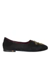 Dolce & Gabbana Black Suede Gold Cross Slip On Loafers Shoes In Black