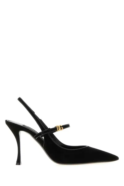 DOLCE & GABBANA BLACK SUEDE HEELS
