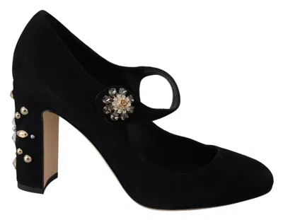 Dolce & Gabbana Black Suede Leather High Heel Women's Pumps