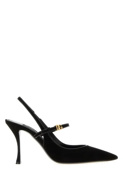 DOLCE & GABBANA DOLCE & GABBANA BLACK SUEDE PUMPS