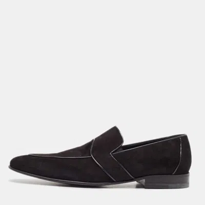 Pre-owned Dolce & Gabbana Black Suede Slip On Loafers Size 43