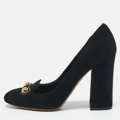 Pre-owned Dolce & Gabbana Black Suede Stud Pumps Size 41