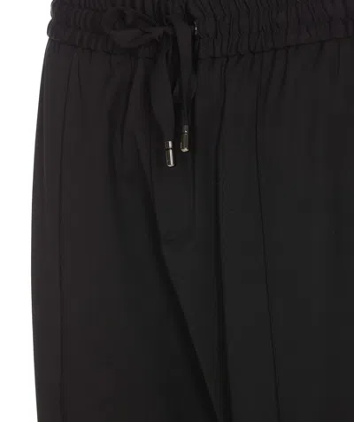 Dolce & Gabbana Black Sweatpants With Drawstring In Wool Blend Man