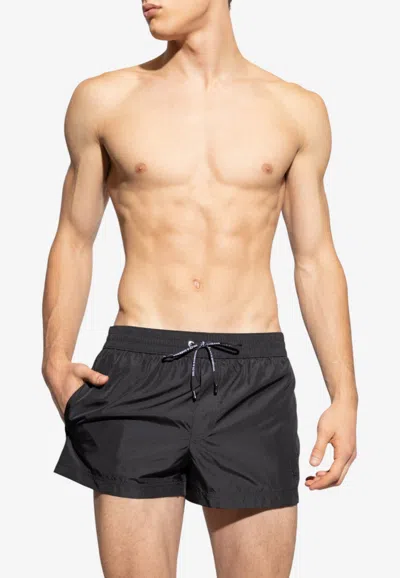 Dolce & Gabbana Black Swim Shorts With Monogram