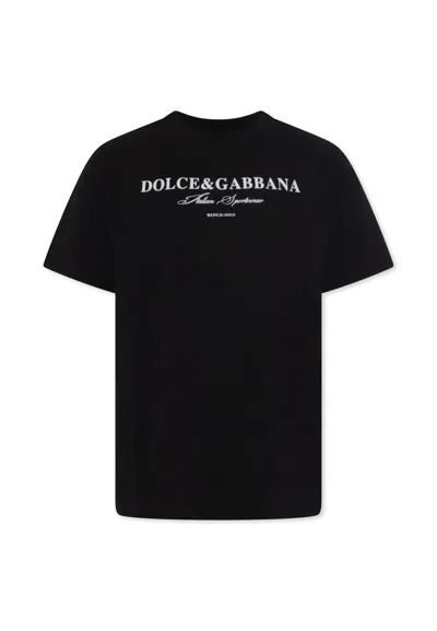 Dolce & Gabbana Black T-shirt For Kids With Logo