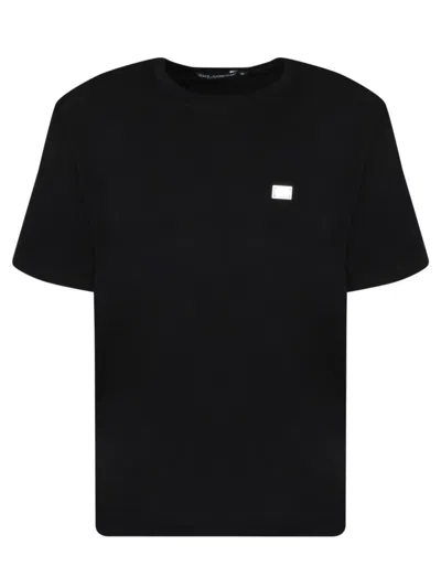 DOLCE & GABBANA DOLCE & GABBANA BLACK T-SHIRT WITH CREW NECKLINE