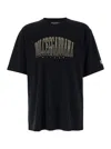 Dolce & Gabbana Black T-shirt With Logo Lettering Print In Black