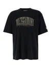 Dolce & Gabbana Black T-shirt With Logo Lettering Print In Black