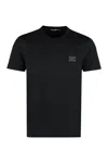 Dolce & Gabbana Black T-shirt With Logo Tag Detail On The Front In Cotton Man