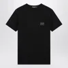 Dolce & Gabbana Black T-shirt With Logo Tag Detail On The Front In Cotton Man In Black