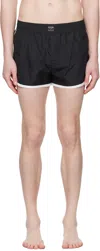 Dolce & Gabbana Black Swimsuit With Logo Plate On The Front In Tech Fabric Man In Black