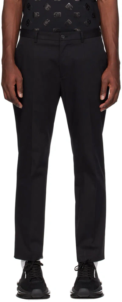 Dolce & Gabbana Black Tailored Trousers In N0000 Nero