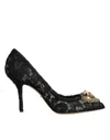 Dolce & Gabbana Black Taormina Lace Devotion Pumps Shoes In Black
