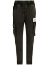 Dolce & Gabbana Logo-patch Tapered Cargo Pants For Men In Black