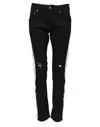 Dolce & Gabbana Black Tattered White Lining Skinny Denim Jeans In Black