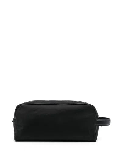 Dolce & Gabbana Black Toiletry Handbag With Printed Logo For Men