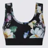 Dolce & Gabbana Black Top In Mix Fiori F.do Nero