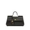 Dolce & Gabbana Black Handbag With Padlock Detail And Adjustable And Removable Shoulder Strap In Leather Woman In Black