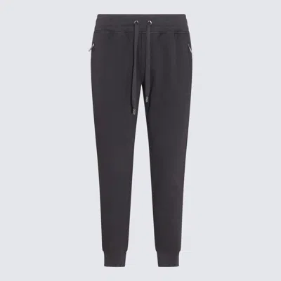 Dolce & Gabbana Black Track Pants With Logo Applied On The Back In Cotton Man In Gray