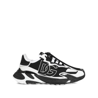 Dolce & Gabbana Black And White Fabric Sneakers