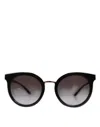 Dolce & Gabbana Black Transparent Trim Round Dg4371-f Eyewear Sunglasses