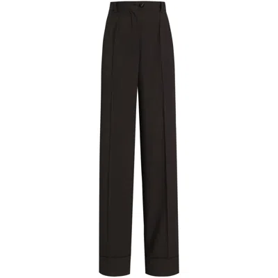 DOLCE & GABBANA DOLCE & GABBANA BLACK TROUSERS - TAILORED TROUSERS WOMEN